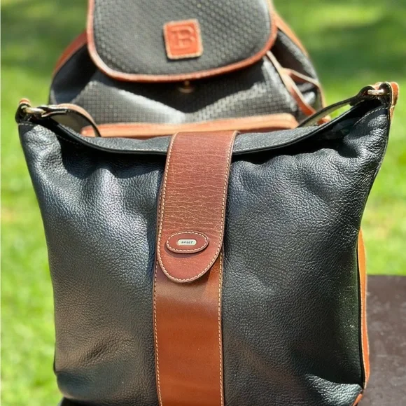 Vintage Bally Bundle- crossbody bag and backpack